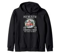 Plymouth Massachusetts Farm Fresh Christmas Trees White Zip Hoodie