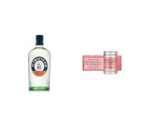 Plymouth Original Dry Gin 70cl & Fever-Tree Refreshingly Light Rhubarb & Raspberry Tonic Water 150ml Cans (Pack of 24)