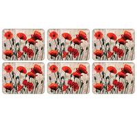 Plymouth Pottery - Red Poppies Placemats - Set of 6