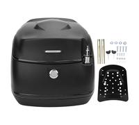 Plyndbract 38L Motorcycle Top Case, Retro Style Water Resistant ABS Top Box with Key Lock, Large Capacity Rear Trunk for Scooter Electric Bike and Motorcycle (Black)