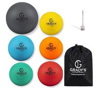 Plyo Weighted Ball Set with Seams and Carrying Case 32, 21, 14, 7, 5, 3.5oz for Pitching/Velocity Training