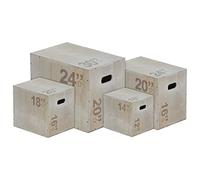 Plyometric Jump Box Wood Plyo Box Premium Exercise Step Power Strength Cross Training Home Gym Fitness Workout Equipment Aerobic Platform Jump Training 3 in 1 Wooden Plyobox