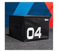 Plyometric Jumping Box - Soft Foam Stackable Fitness Gym Plyo Box Set (Single & Complete Set Options) (Black 90 x 75 x 60 cm)