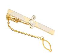 Plyrmonth Men's Gold 3D Musical Instrument Tie Clip - Note Pattern Tie Clip, Comes with Gift Box, Suitable for Personal Use by Music Enthusiasts.