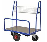 Plywood Construction Platform Trolley With Basket 500Kg