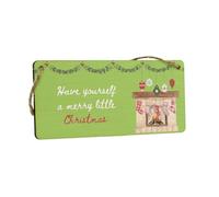Plywood Hanging Sign - Idea for Family | Design with 'Have Yourself a Merry Little Christmas' - Festive Home Décor Ideal for Mum, Dad, Grandparents, & Couples (smlsgn-ds23-merrylittle)