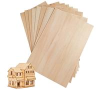 Plywood Sheets,8 Pcs Balsa Wood Sheets Hobby Wood Board Wood Plywood Basswood Thin Board for Woodcraft Model, Crafts, Painting, Engraving, Stenciling