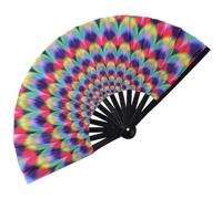Plzoslly Large Folding Hand Fan for Men/Women, Large Rave Hand Fan Summer Folding Handheld Fan for Disco Party, Beach, Dancing, Gift(Dazzling)