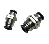 PM 5/32 1/4 5/16 3/8 1/2 Inch Tube OD Push In Connect Bulkhead Nickel Plated Pneumatic Air Fitting Connector Adapter(3.96mm 5l32 Inch)