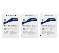 PM1860A Sterile Non-Woven Swabs, 4-Ply, White, 7.5 x 7.5 cm, Pack of 40, Set of 3