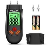 PM6811A 6-in-1 Moisture Meter for Wood Walls Firewood Logs Floors Caravan, ±1% Pin-Type Damp Tester for Paper, Drywall and Building Material, GB/T1931 Standard with Tricolor Backlit LCD