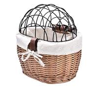 Pmandgk Dog Bicycle Front Handlebar Basket Pets Handwoven Wicker Road Bike Basket