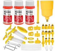 Pmbqifay Brake Bleed Kit for SHIMANO, TEKTRO, TRP Hydraulic Disc Brakes, Bike Brake Bleed Kit with 180ML Mineral Oil Brake Fluid
