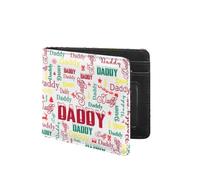 Pmcbneu Personalized Bifold Men Wallet Custom Dad Name Fathers Day PU Leather Bifold Wallet Gift for Grandfather Daddy Father Papa Perfect for Christmas Birthday from Son or Daughter,Style 2