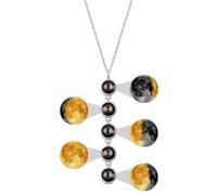 Pmcbneu Personalized Birth Moon Phase Necklace Pendant Custom 1-8 Birthday Lunar Phase Projection Pendant Special Date Moon Jewelry Gift for Birthday Anniversary Memorial Necklace for Mom Wife,S4
