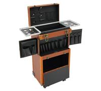 Pmcwewdac Punk Style Hair Styling Toolbox, Equipped with Two Password Locks, Coffee Colored Design, Professional Storage, Protecting Your Hair Styling Tools Protect Your Privacy
