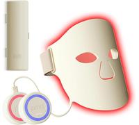 PMD Beauty Clinical Quality LED Face Mask Red Light Near Infrared & Blue 201 LED FDA Approved Full Coverage 3 Intensity Levels Hands Free with Case