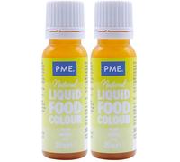 PME 100% Natural Food Colour Liquid - Lemon Yellow (25ml) (Pack of 2)
