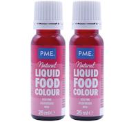 PME 100% Natural Food Colour Liquid - Rose (25ml) (Pack of 2)