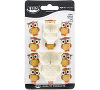 PME 1102EP015 JEM "Pop It" Owl Shaped Mould for Cake Decorating, Large/Small, Set of 2 Off-white 4.5x2x5.5 cm