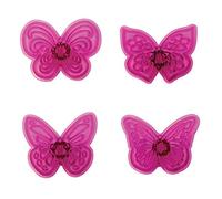 PME 139873 JEM Lacy Butterfly Cutters, Set of 4, White, for Cake Decorating