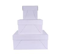 PME Baking Essentials - Square Cake Box 30 cm / 12-inch, Set of 3, White
