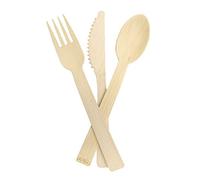 PME Bamboo Cutlery Pack, 1 Set of 30 Pieces, Brown