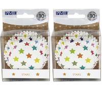 PME BC826 Stars Cupcake Cases, Foil Lined, Pk/30, Paper, Metallic (Pack of 2)