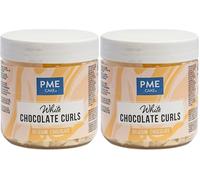 PME Belgian Chocolate Curls for Elegant Cake Decorating - White Chocolate (85g) (Pack of 2)