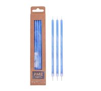 PME Blue Marble Candles with White Holders, 18 cm, Set of 6