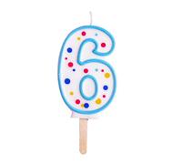 PME Blue Number 6 Candle, 4 x 1 x 6.3 cm