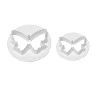 PME BU491 Set of 2 Butterfly Plastic Icing Cut Out Cutters Sugarcraft Cake Decorating, Standard White