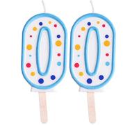 PME CA060 Blue Number 0 Candle,4 x 1 x 6.3 cm (Pack of 2)