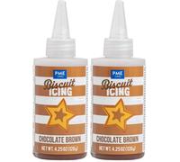 PME Cake Biscuit Icing- Chocolate Brown (120g / 4.25oz) | Ready-to-Use Brown Cookie & Biscuit Icing for Decorating Cookies, Gingerbread & Sweet Treats (Pack of 2)