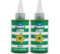 PME Cake Biscuit Icing- Green (120g / 4.25oz) | Ready-to-Use Green Cookie & Biscuit Icing for Decorating Cookies, Gingerbread & Sweet Treats (Pack of 2)