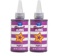 PME Cake Biscuit Icing- Purple (120g / 4.25oz) | Ready-to-Use Purple Cookie & Biscuit Icing for Decorating Cookies, Gingerbread & Sweet Treats (Pack of 2)