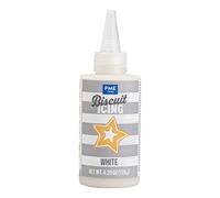 PME Cake Biscuit Icing- White (120g / 4.25oz) | Ready-to-Use White Cookie & Biscuit Icing for Decorating Cookies, Gingerbread & Sweet Treats