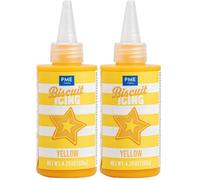 PME Cake Biscuit Icing- Yellow (120g / 4.25oz) | Ready-to-Use Yellow Cookie & Biscuit Icing for Decorating Cookies, Gingerbread & Sweet Treats (Pack of 2)