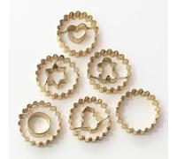 PME Cake Christmas Cookie Cutter Set | 6 Linzer Cutters | Star, Heart, Gingerbread Man, Christmas Tree, Circle & Plain | Festive Baking Tools for Holiday Cookies & Family Fun