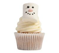 PME Cake Christmas Snowman Marshmallow Pack | 12 Festive Decoration Toppers for Cupcakes, Bakes & Winter Holiday Treats | (102g / 3.6oz)