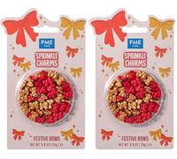 PME Cake Christmas Sprinkle Charms |Bows (25g / 0.9oz) | Festive Edible Decorations for Cakes, Cupcakes & Winter Holiday Bakes (Pack of 2)