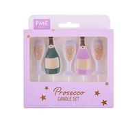 PME Cake Prosecco Party Pick Candles | Celebration Candle Set (Pack of 5)