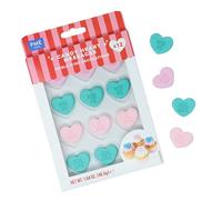 PME Cake Valentines Edible Sugar Decorations | Candy Heart Messages (Pack of 12)