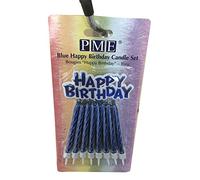 PME Candles with Happy Birthday Plaque, Blue, 1.5 x 9.1 x 17.6 cm