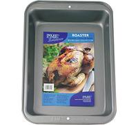 PME Carbon Steel Non-Stick Large Roaster Pan 14.5 x 10.5 x 2-Inch Deep, Grey, CSB105