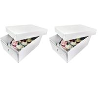 PME CBO906 Extra Deep Cupcake Box for 12 Cakes, White, 31 x 22 x 14 cm (Pack of 2)