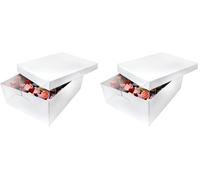 PME CBO908 Extra Deep Cupcake Box for 24 Cakes, White, 43 x 31 x 14 cm (Pack of 2)