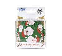 PME Christmas Foil-Lined Cupcake Cases - Santa Claus (Pack of 30), White