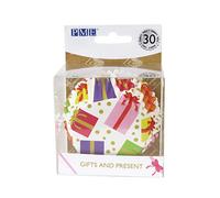 PME Christmas Foil-Lined Cupcake Cases - Wrapped Presents (Pack of 30)