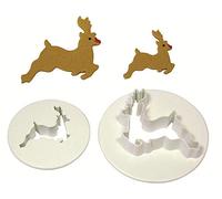 PME CHRISTMAS REINDEERS REINDEER RUDOLF CUTTERS FOR CUPCKAE or CAKE DECORATING - Set 2 - RE485